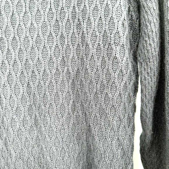 Loft size large navy blue long sleeve‎ sweater knit dress cotton blend - Picture 3 of 5